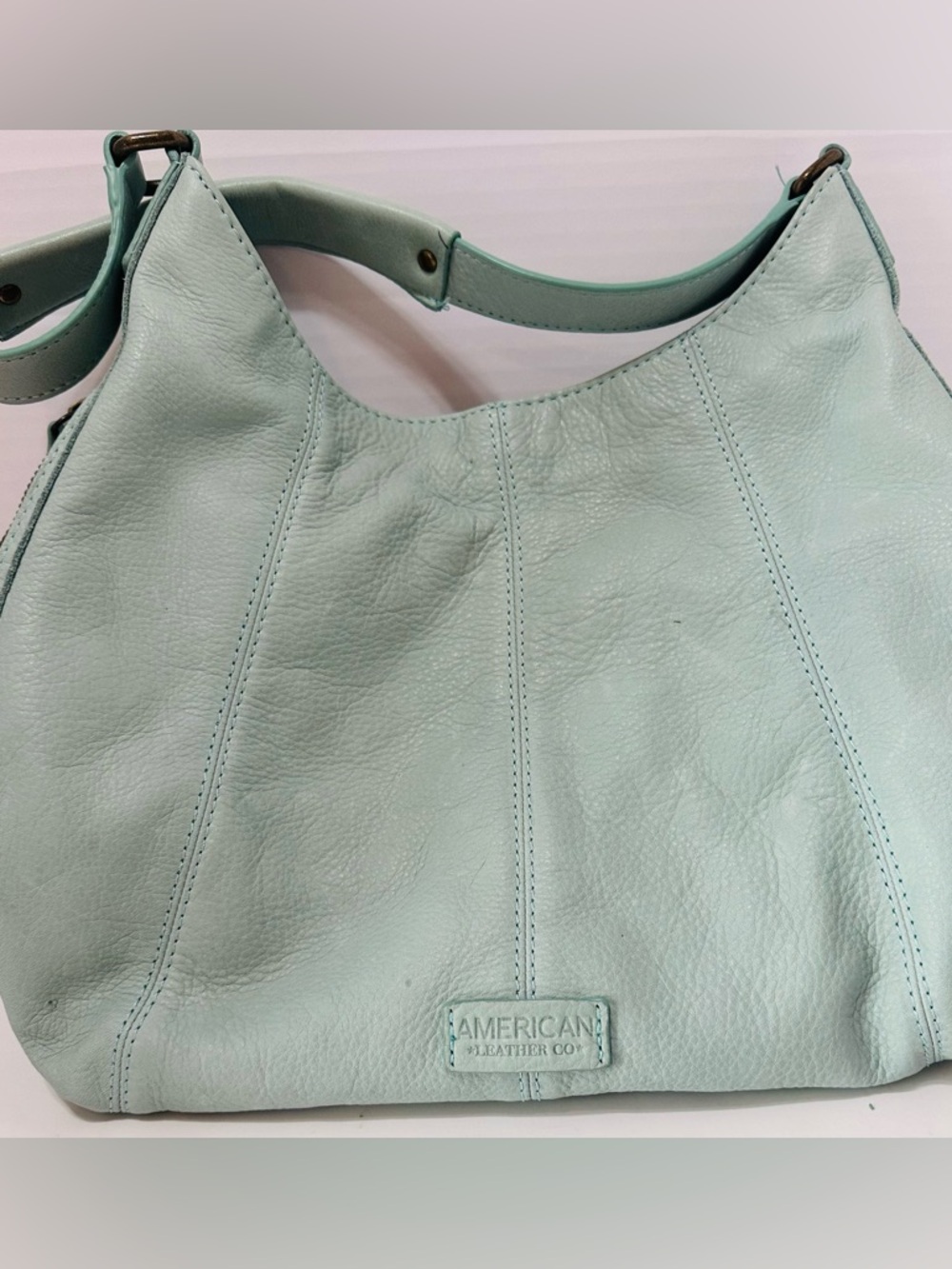 American Leather Co. Women's Genuine Soft Leather Aqua Blue